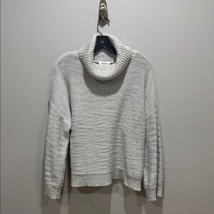Elegant Light Blue Gray Turtleneck Sweater